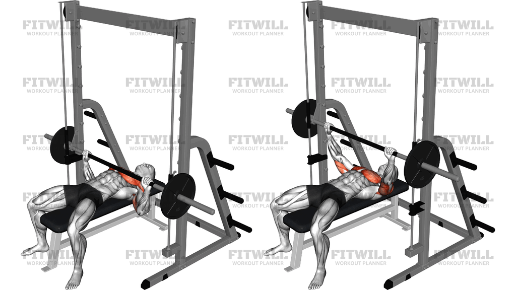 Smith Wide-Grip Bench Press