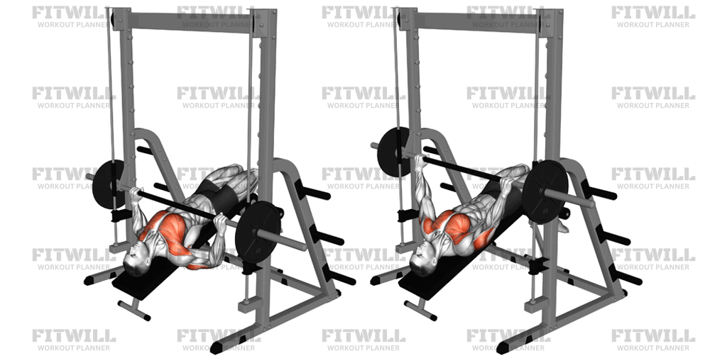 Smith Wide-Grip Decline Bench Press: Exercise Guide, Techniques ...