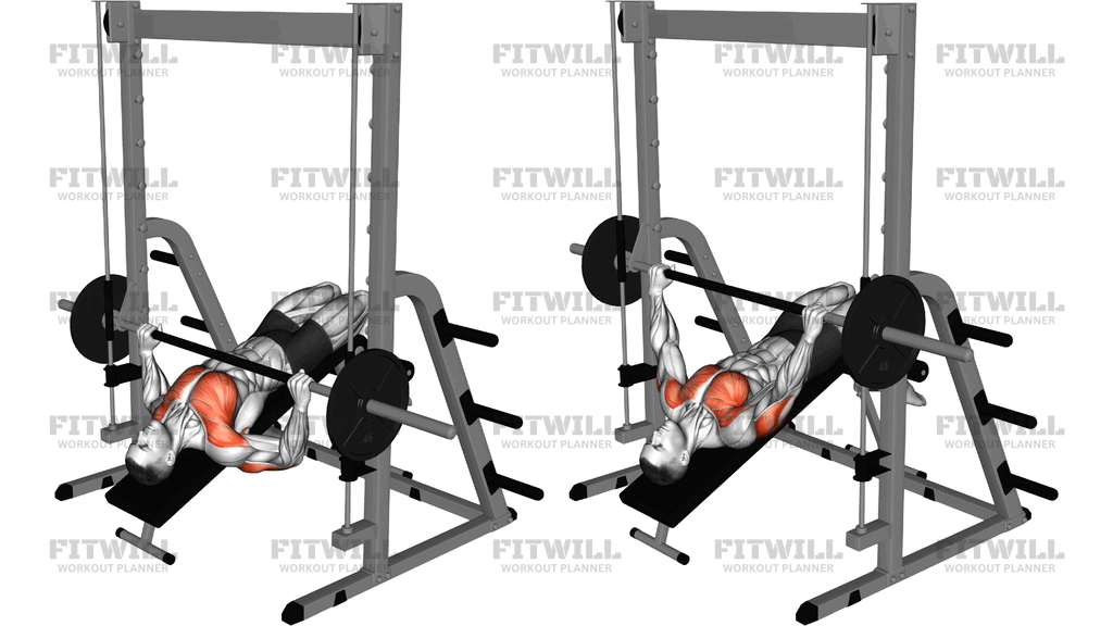 Smith Wide-Grip Decline Bench Press