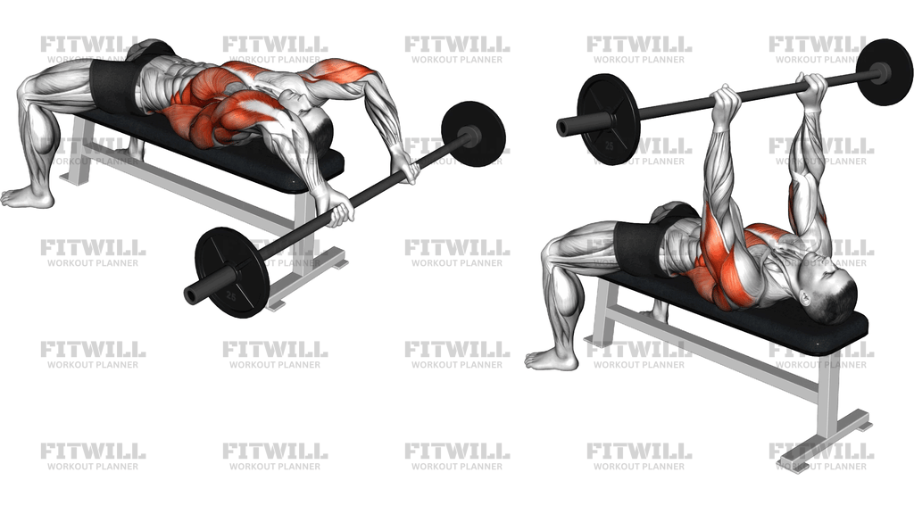 Barbell Bent Arm Pullover