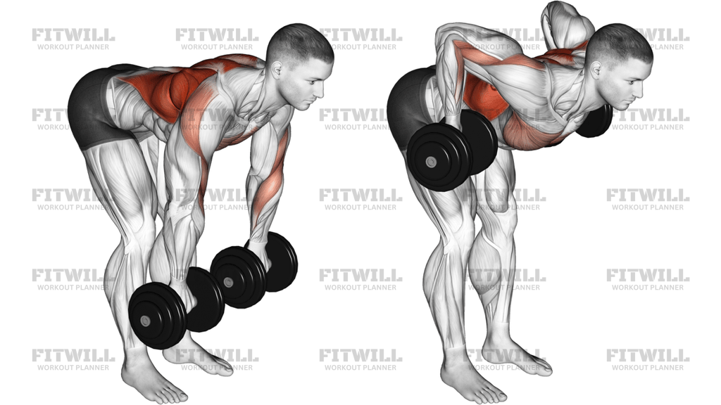 Dumbbell Palm Rotational Bent-Over Row