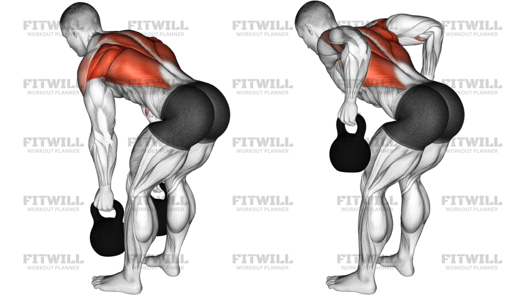 Remo Con Dos Manos Con Kettlebell