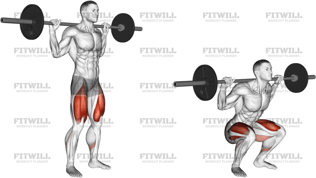 Barbell High Bar Squat