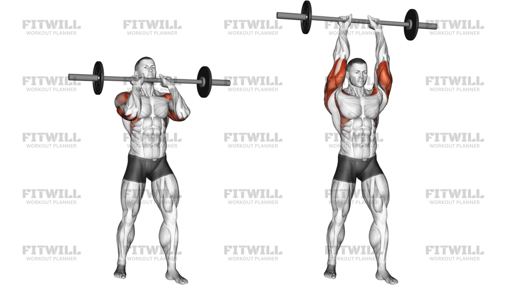 Barbell Standing Close-Grip Military Press