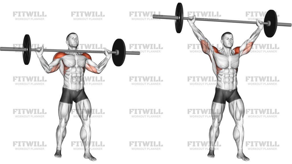 Barbell Standing Wide Military Press