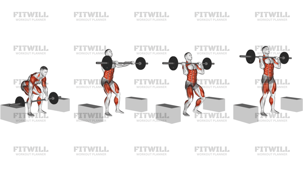 Barbell Power Clean From Blocks