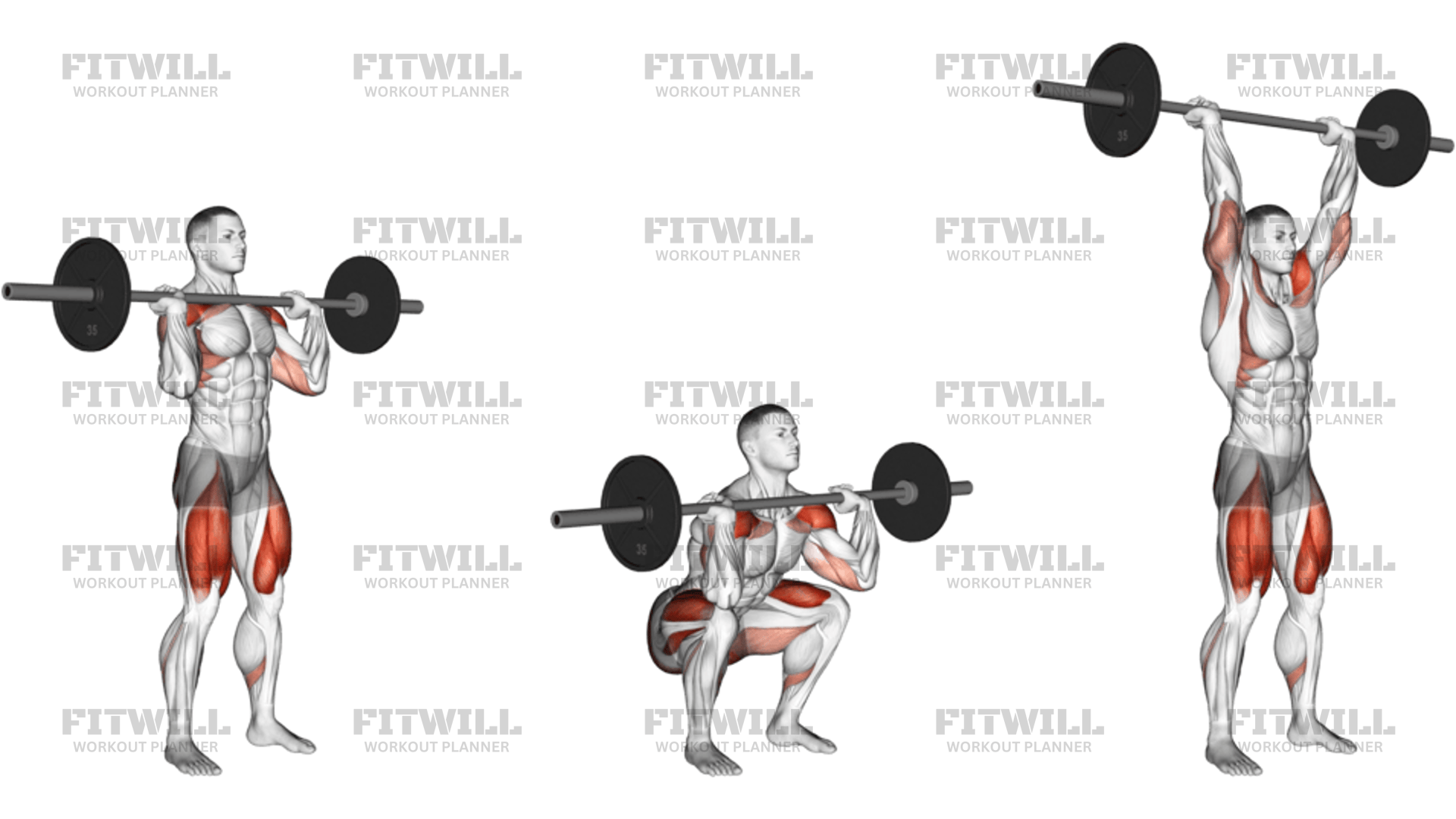 Barbell Squat To Shoulder Press: Exercise Guide, Techniques, Benefits ...