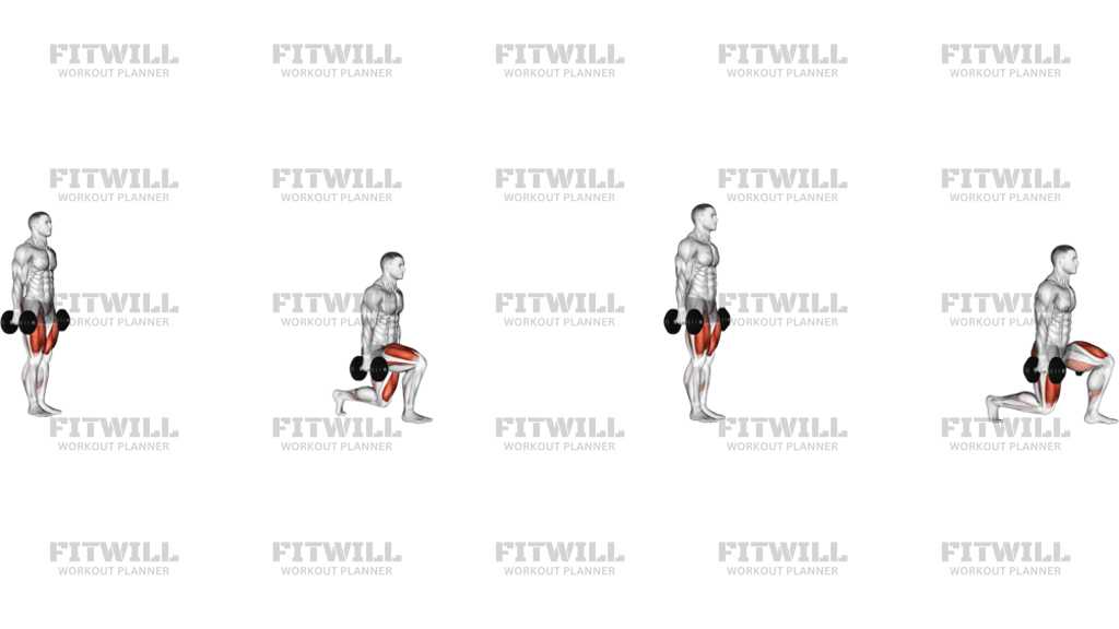 Dumbbell Walking Lunges