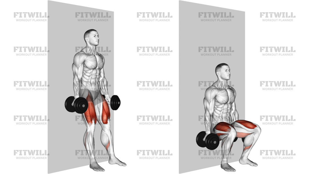 Dumbbell Wall Squat