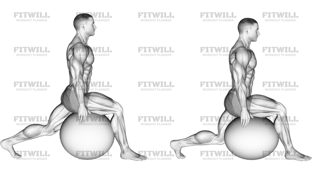 Exercise Ball Hip Flexor Stretch