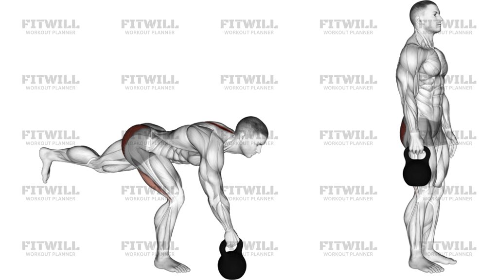 Kettlebell One Legged Deadlift