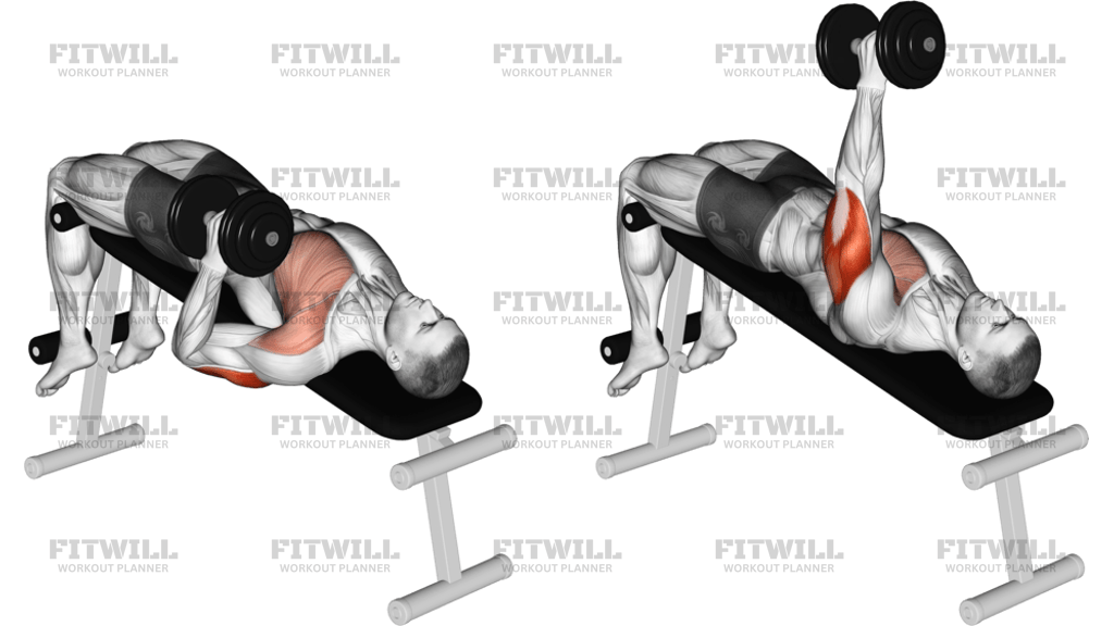 Dumbbell Decline One-Arm Hammer Press