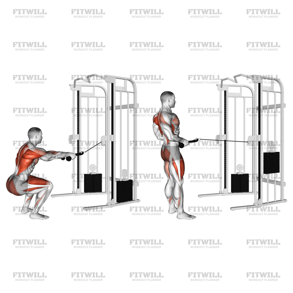 Cable squats with rope hotsell