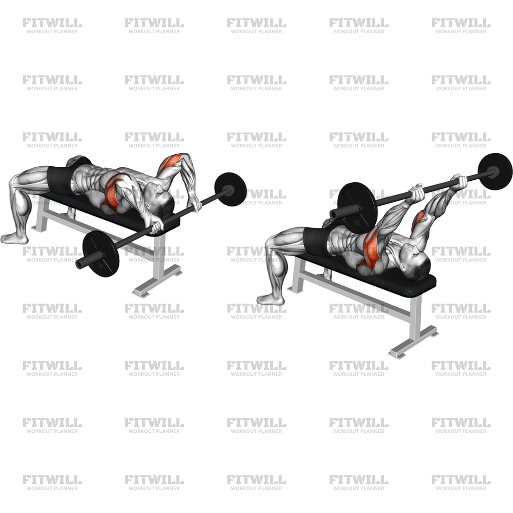 Barbell Lying Triceps Extension: Exercise Guide, Techniques, Benefits ...