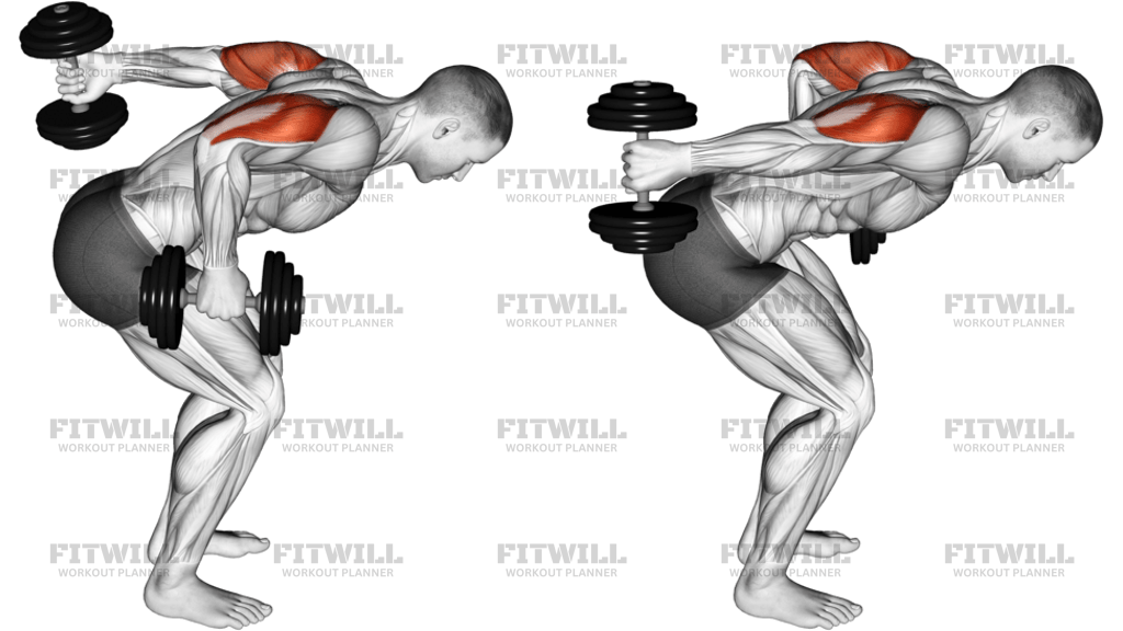Dumbbell Standing Alternating Tricep Kickback