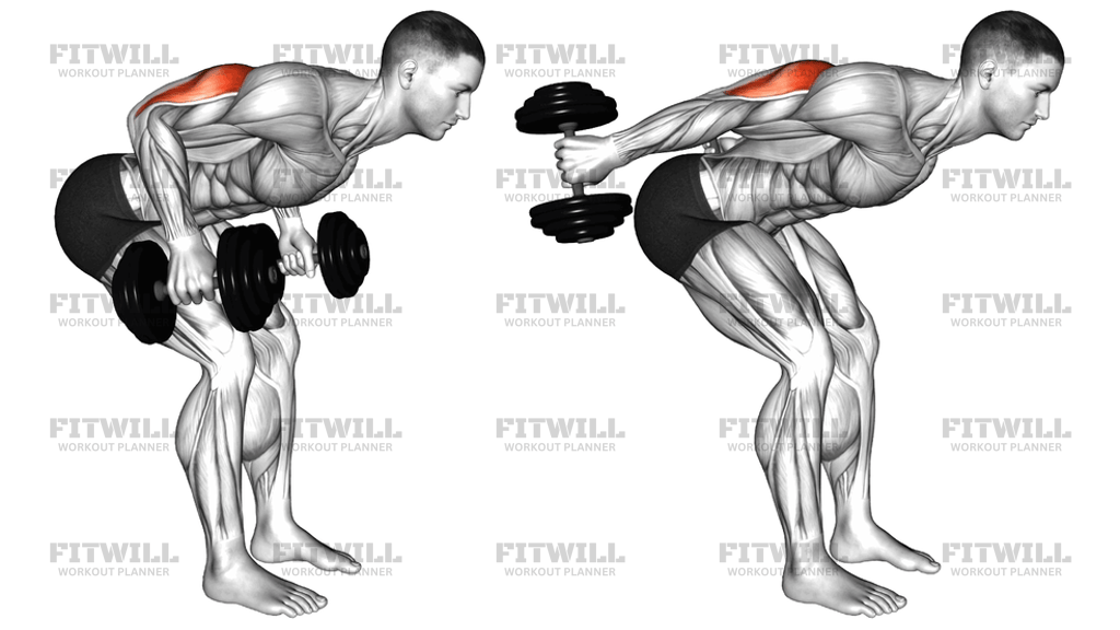 Dumbbell Standing Bent-Over Two Arm Triceps Extension