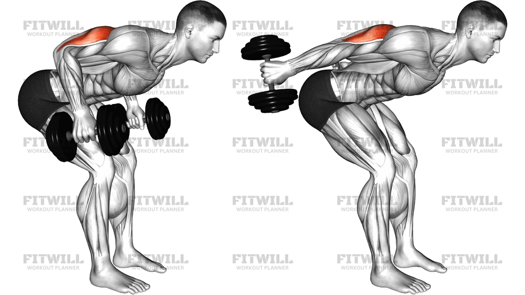 Dumbbell Standing Bent-Over Two Arm Triceps Extension