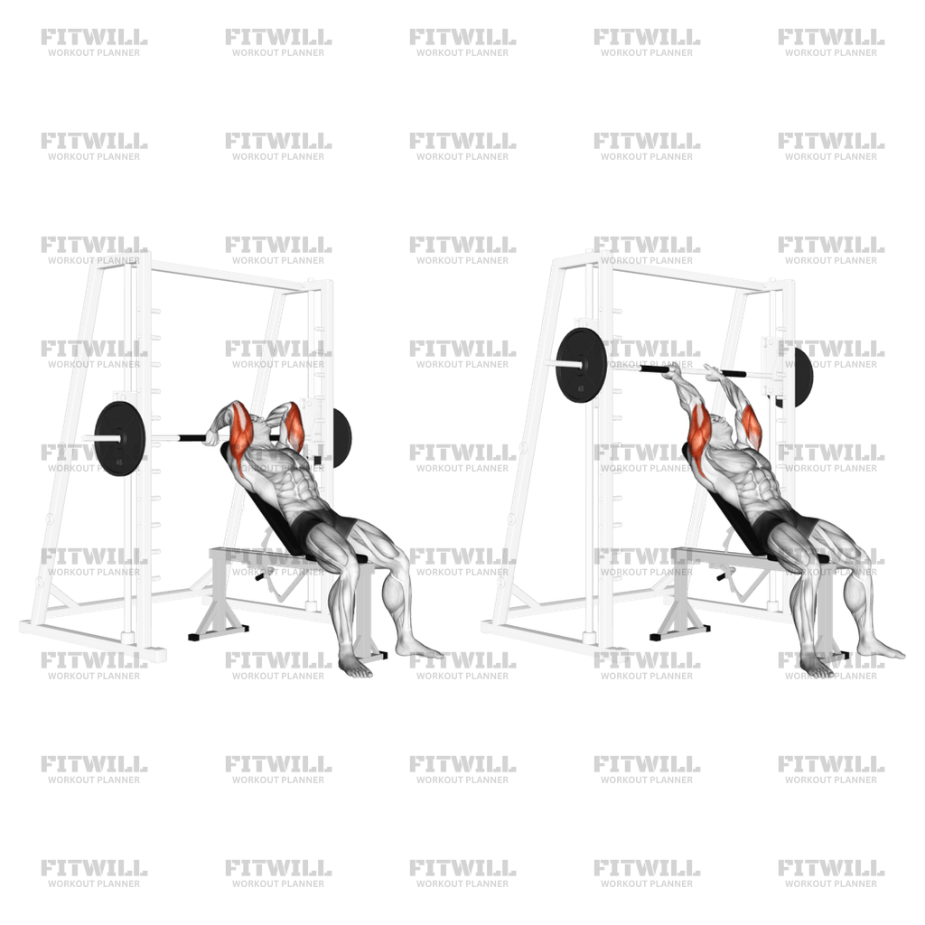 Smith Machine Incline Tricep Extension: Exercise Guide, Video ...