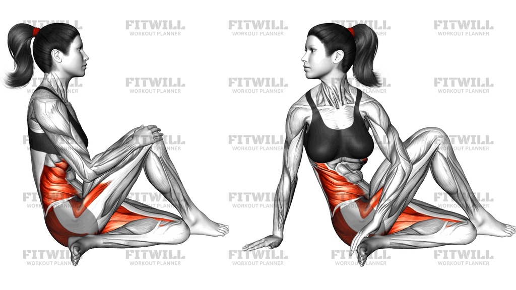 Seated Knee Up Extended Rotation Stretch