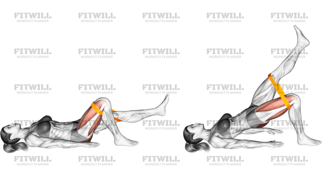 Pod Gluteal Pe Un Picior Cu Bandă Elastică Și Picior Întins
