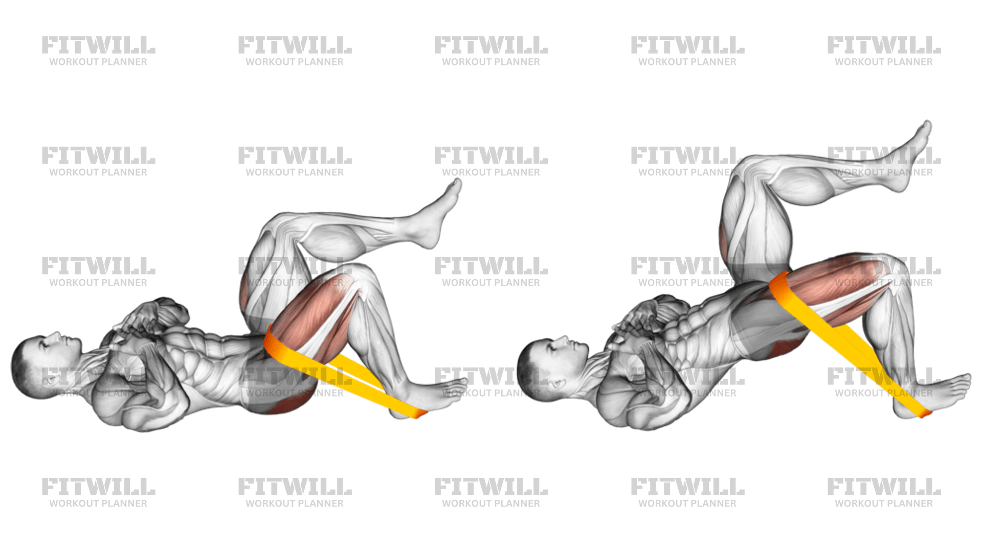 Single leg glute bridge resistance band hotsell