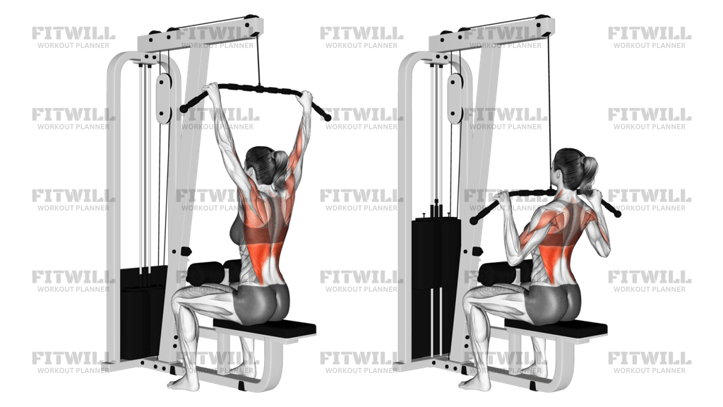 Cable Wide Grip Lat Pulldown Exercise Video Fitwill