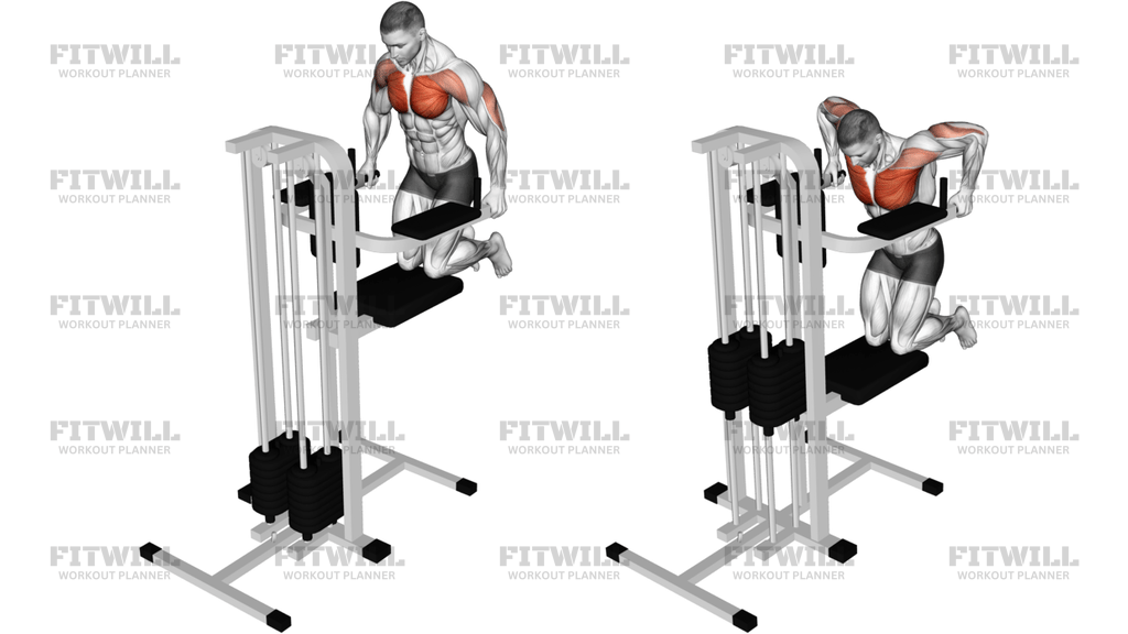 Kneeling Assisted Wide-Grip Chest Dip