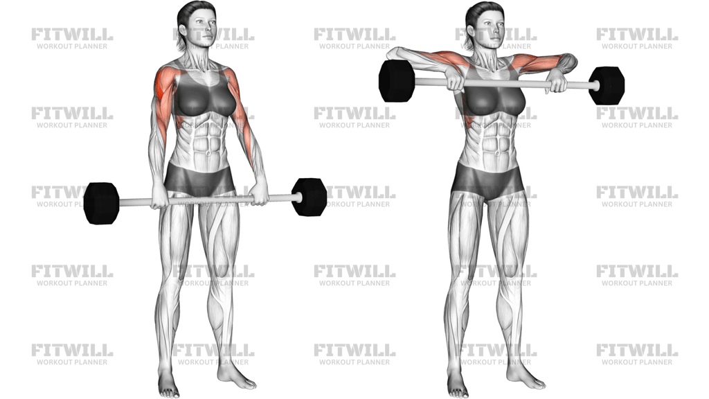 Barbell Shoulder Grip Upright Row