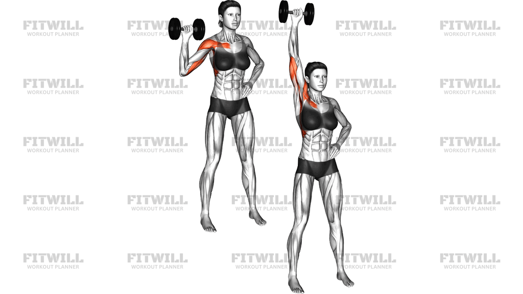 Dumbbell One-Arm Shoulder Press Version 2