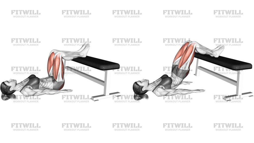 Glute Bridge Two Legs On Bench
