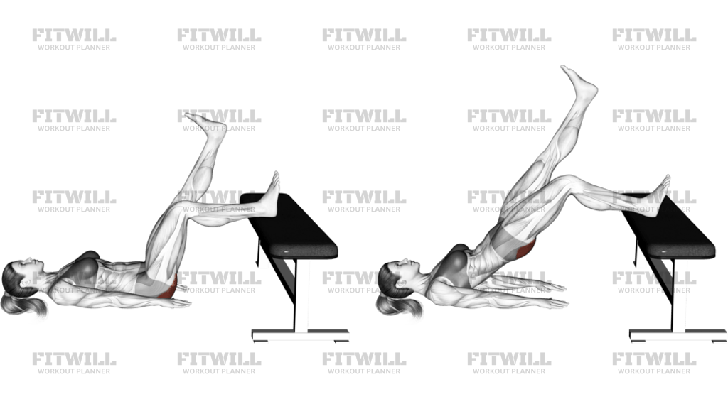 Glute Bridge One Leg On Bench
