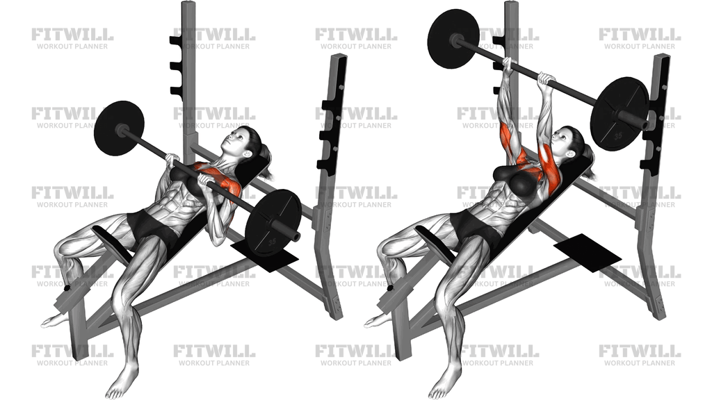 Barbell Incline Close-Grip Bench Press