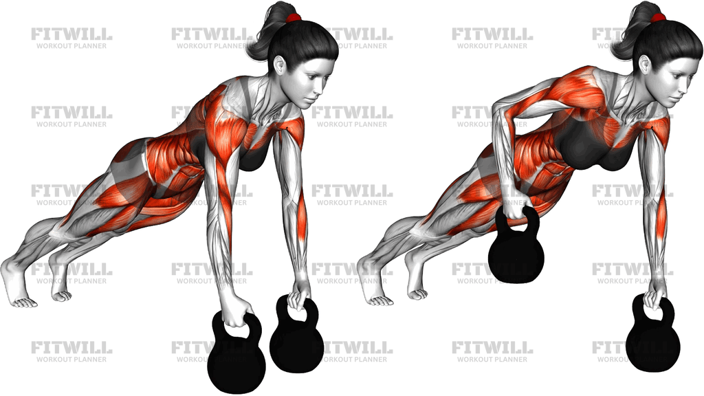 Kettlebell Alternating Renegade Row