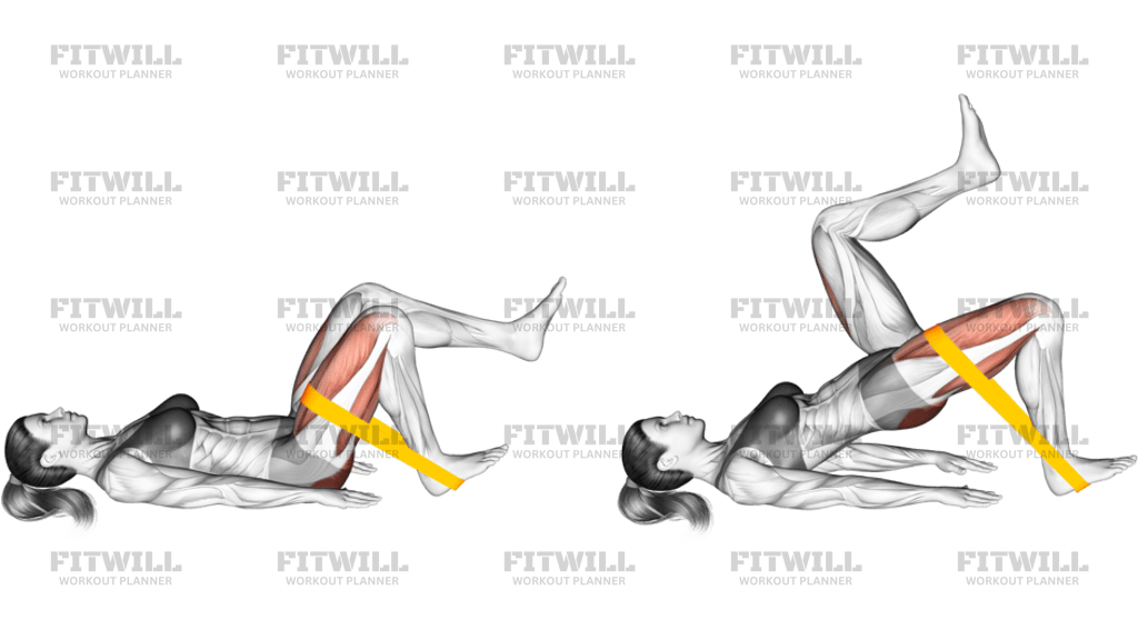 Resistance Band One Leg Glute Bridge