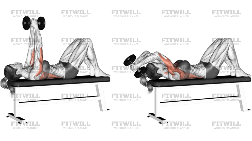 Dumbbell Bent Arm Pullover With Knees Bent