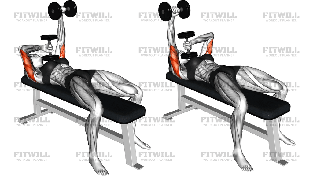 Dumbbell Lying Extension Across Face