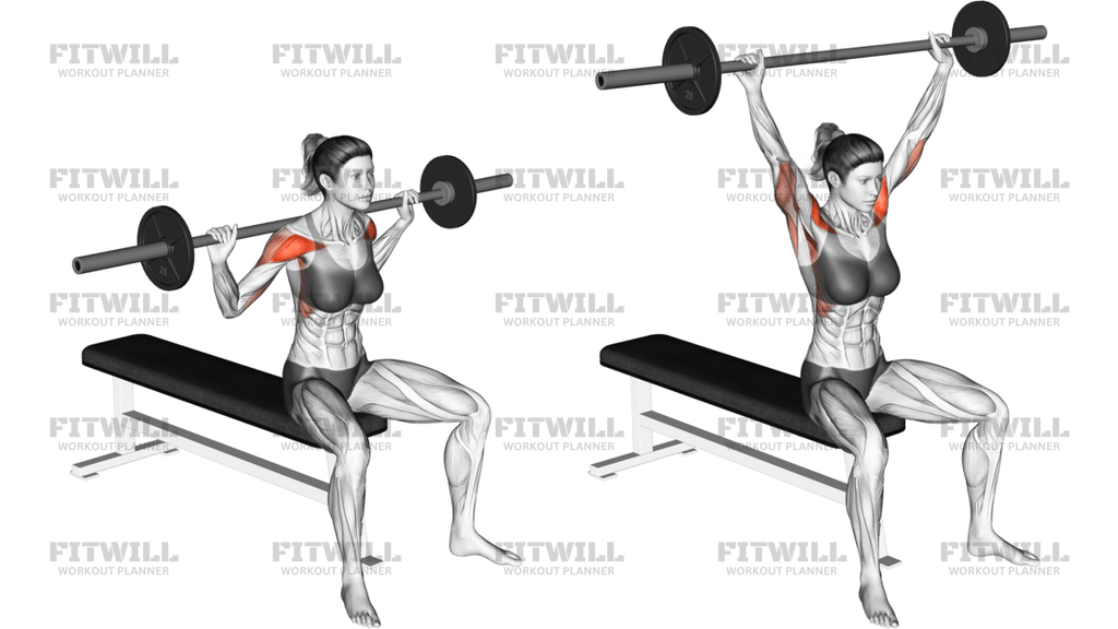 Barbell Seated Behind Head Military Press
