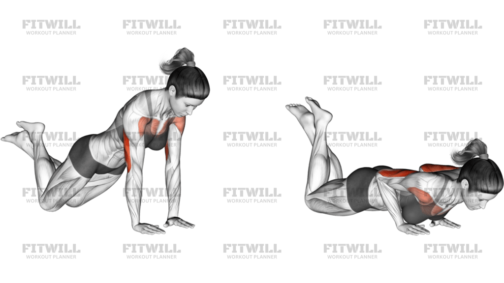 Close-Grip Push-Up On Knees
