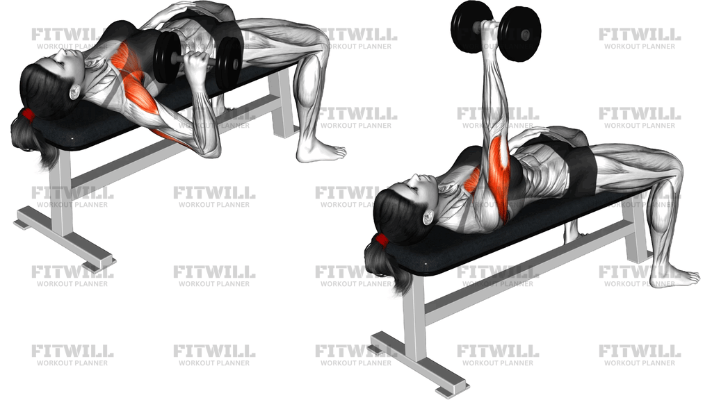Dumbbell Lying One-Arm Press