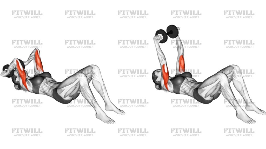Dumbbell Lying Triceps Extension On Floor