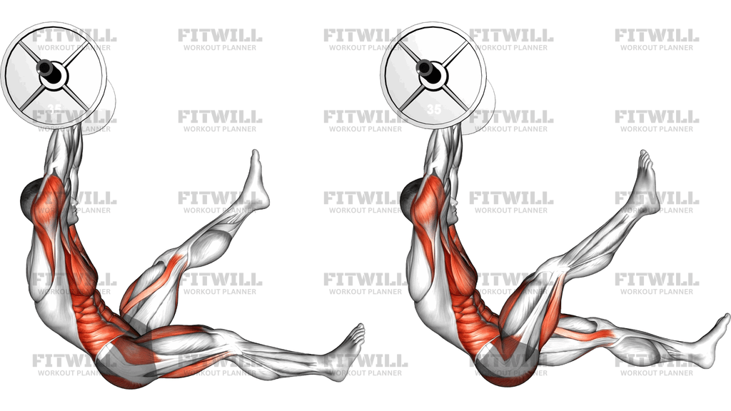 Barbell Sitted Alternate Leg Raise