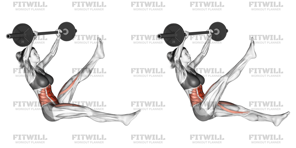 Barbell Sitted Alternate Leg Raise Exercise Guide Techniques Benefits How to Muscles Worked Tips Tricks Fitwill