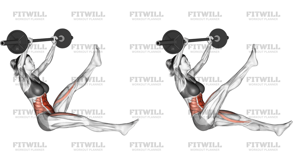 Barbell Sitted Alternate Leg Raise