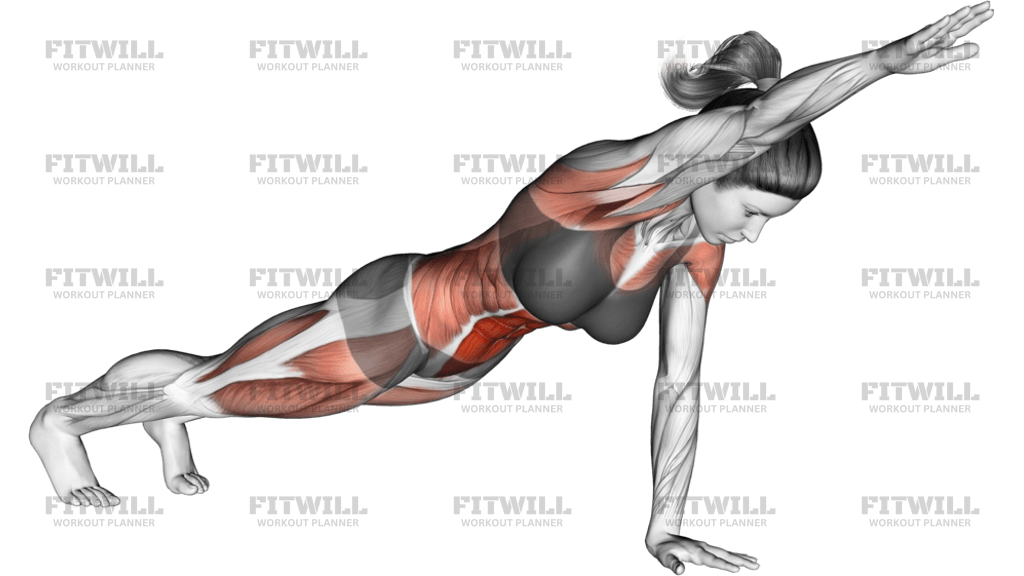 Front Plank With Arm Lift Push-Up Position