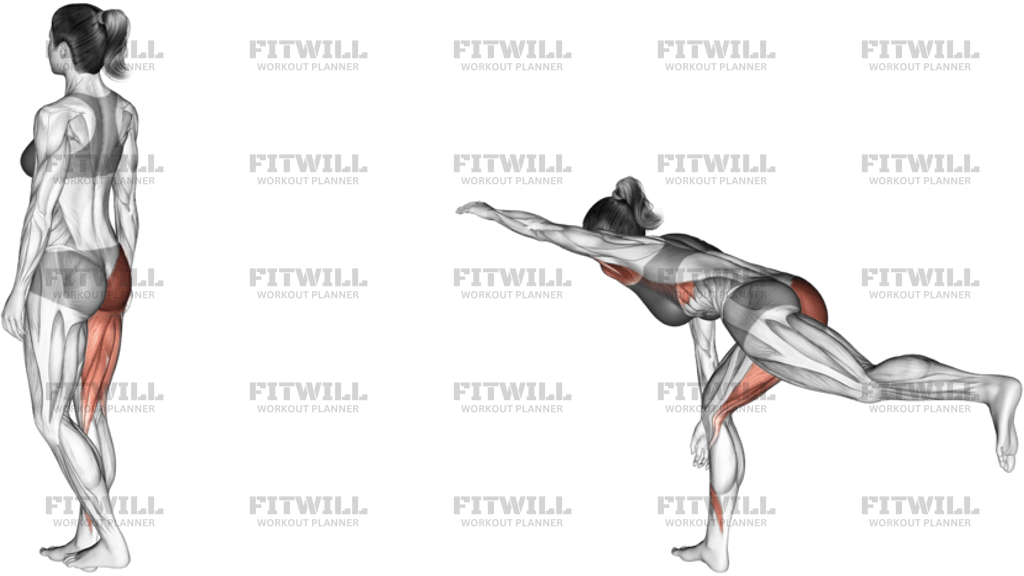 Single Leg Bodyweight Deadlift With Arm And Leg Extended
