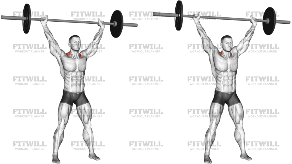 Barbell Overhead Shrug