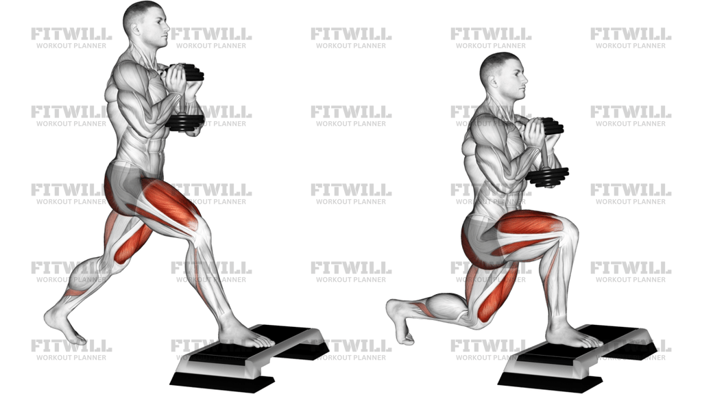Dumbbell Goblet Split Squat Front Foot Elevated