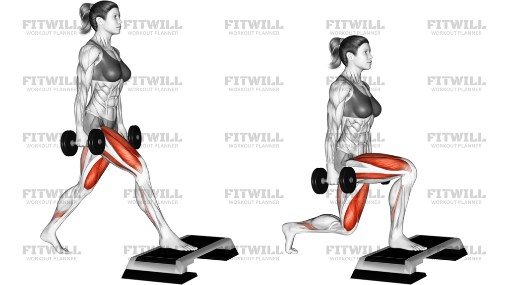 Dumbbell Split Squat Front Foot Elevanted