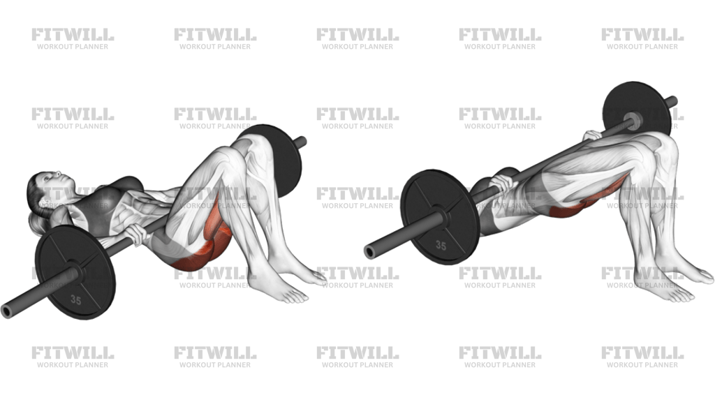Barbell Glute Bridge Hands On Bar