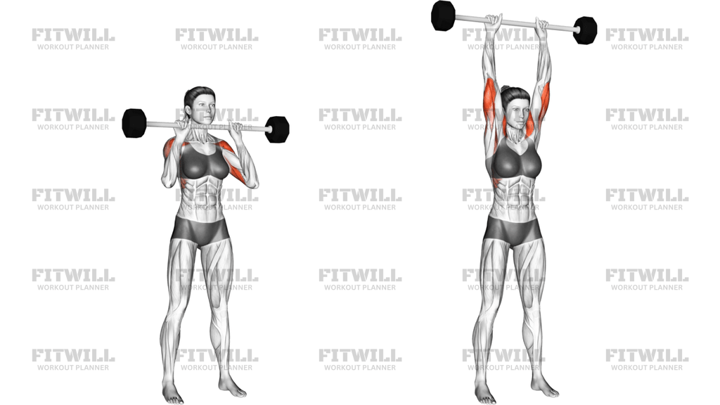 Barbell Standing Close-Grip Military Press